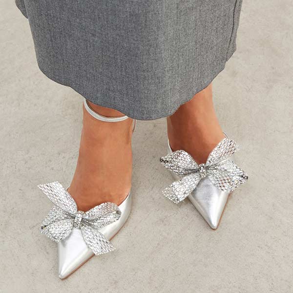 Lola Cruz Rufec plata silver pump
