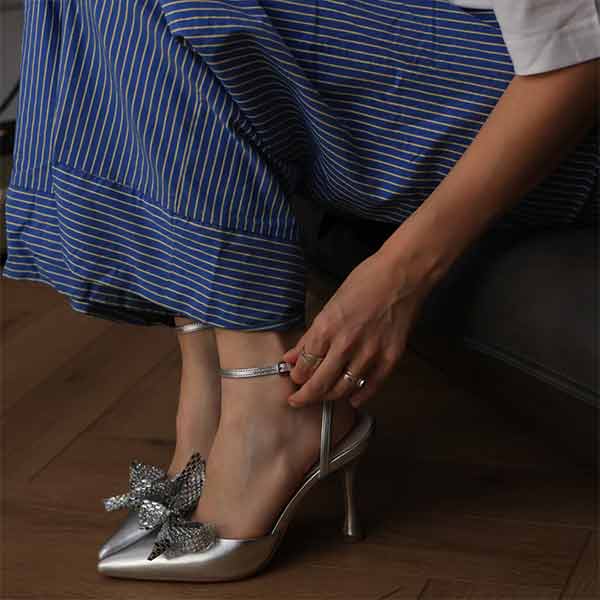 Rufec Silver | Leather Pump