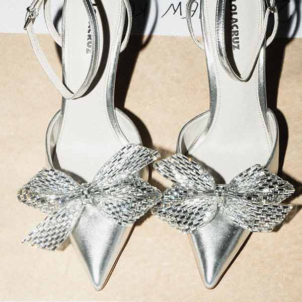 Lola Cruz Rufec plata silver pump