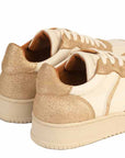 Maison Toufet- Armelle- Women's Cream & Gold Leather Sneaker at The Nowhere Nation