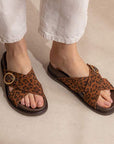 Belinda Leopard | Suede Slide