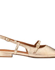 Maison Toufet- Bertille- Women's Gold Flat Mary-Jane at The Nowhere Nation