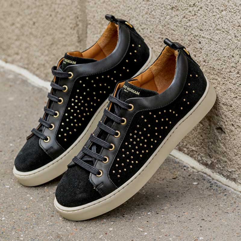 Florida Black | Studded Suede Sneaker