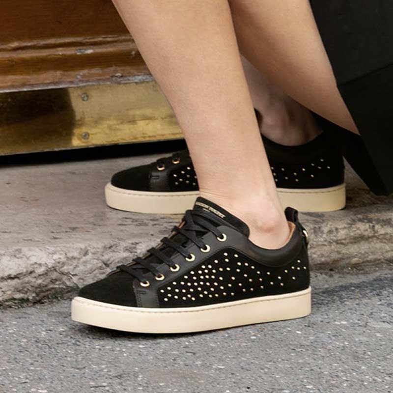 Florida Black | Studded Suede Sneaker