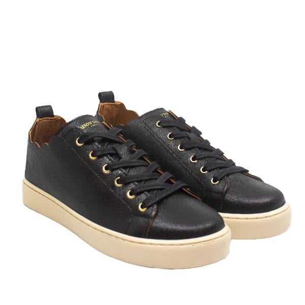 Maison Toufet - Julie - Women's Metallic Black Leather Sneaker at The Nowhere Nation