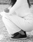 Maison Toufet - Julie - Women's Metallic Black Leather Sneaker at The Nowhere Nation