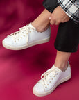 Maison Toufet - Julie - Women's White Leather Sneaker at The Nowhere Nation