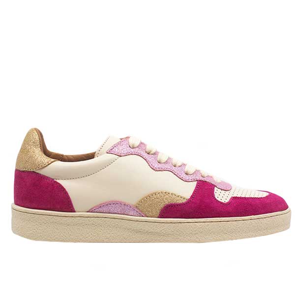 Maison Toufet -Lisa- Women's Pink /multi Leather Sneaker at The Nowhere Nation