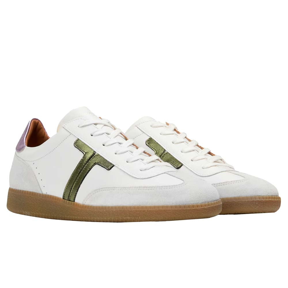 Solveig Khaki/Lilac | Leather Sneaker