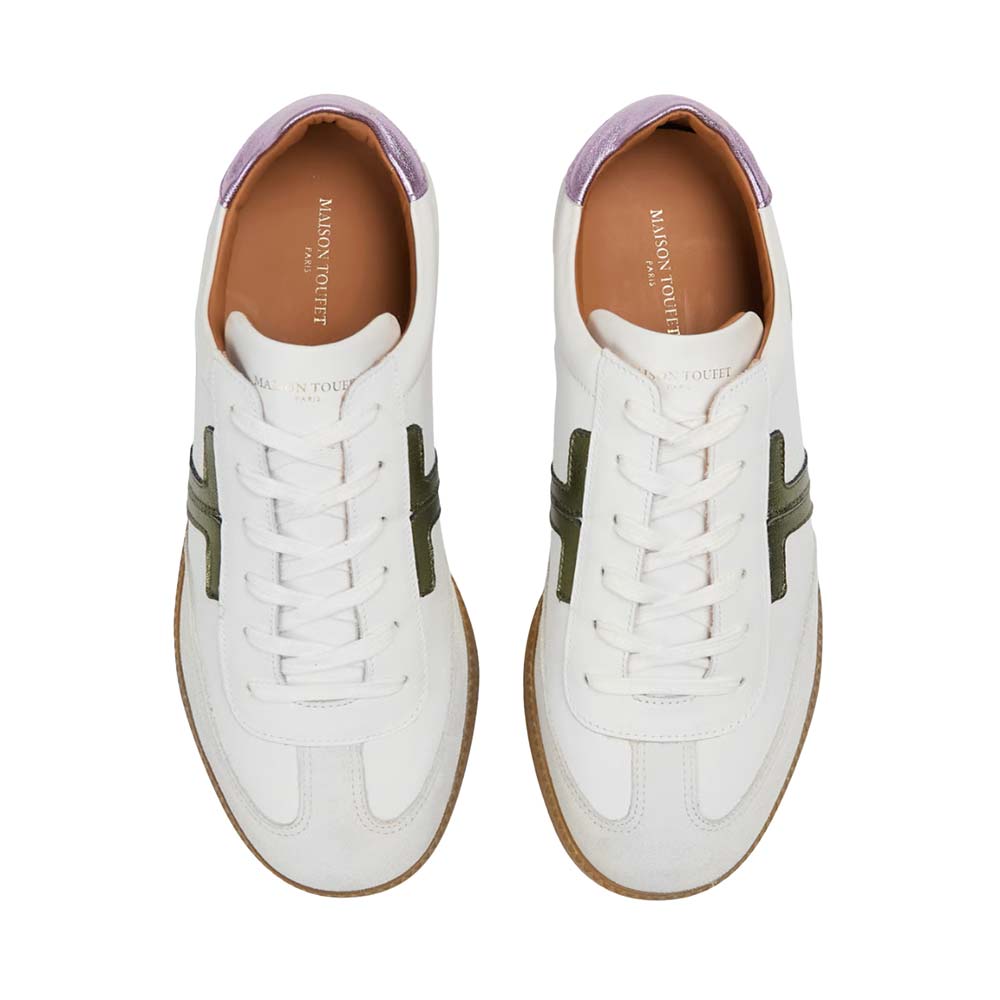 Solveig Khaki/Lilac | Leather Sneaker