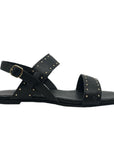Celina Black | Flat Leather Sandal