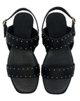 Celina Black | Flat Leather Sandal