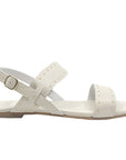 Celina Off White | Flat Leather Sandal
