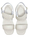 Celina Off White | Flat Leather Sandal