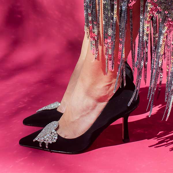 Bellagio Black | Leather high heel pump
