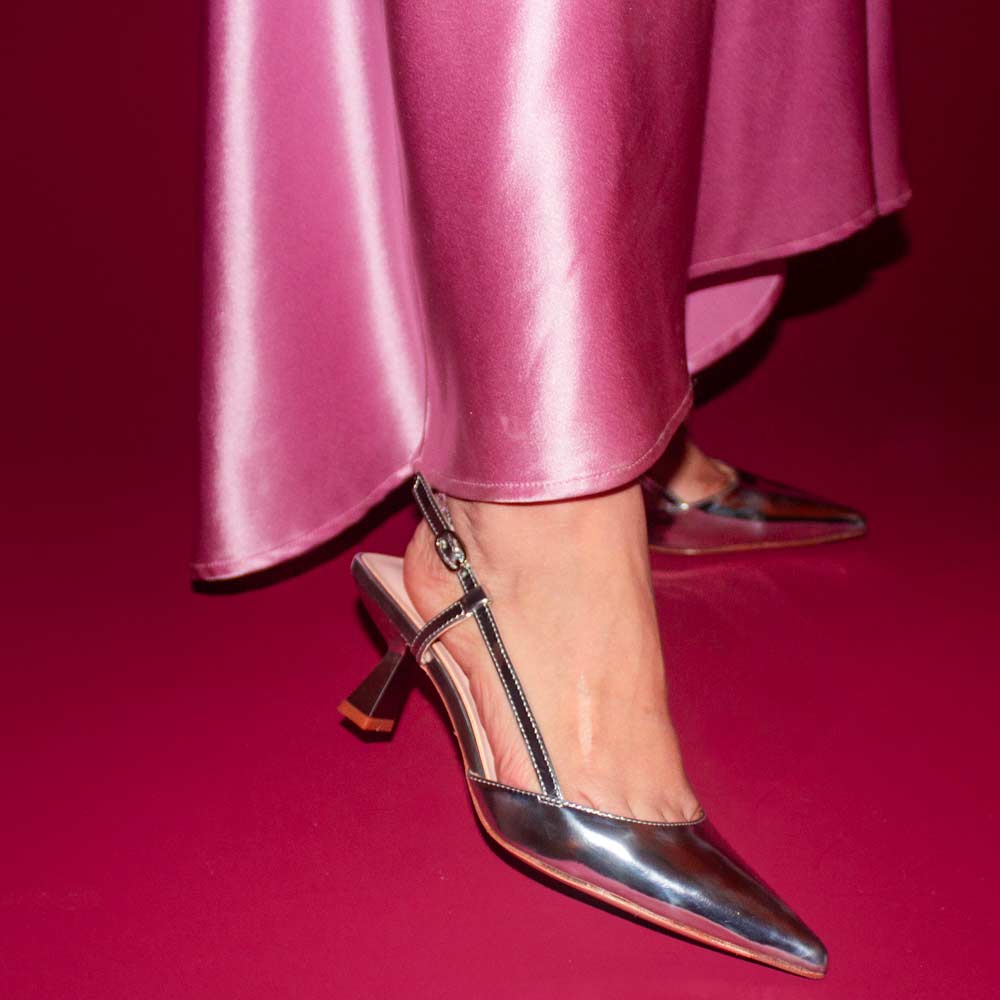 Corto Silver | Mirror Leather Pump