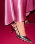 Corto Silver | Mirror Leather Pump