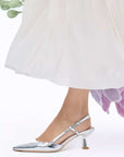 Corto Silver | Mirror Leather Pump