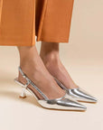 Corto Silver | Mirror Leather Pump