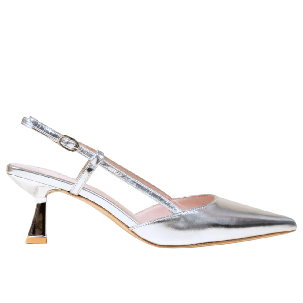Corto Silver | Mirror Leather Pump
