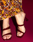 Tara Burgundy Patent | Leather Mule