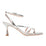side view of Mi/Mai Venice strappy sandal  with ankle strap in metallic silver leather