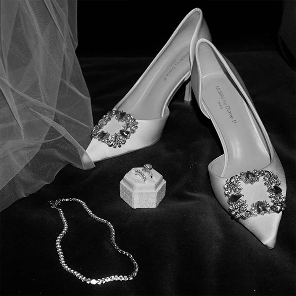 Astoria White Satin | High Heel Pump