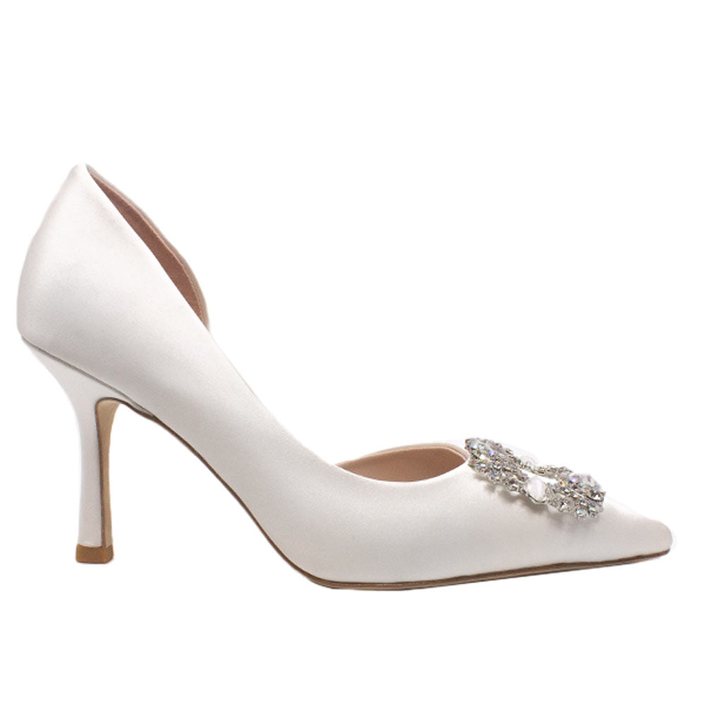 Astoria White Satin | High Heel Pump