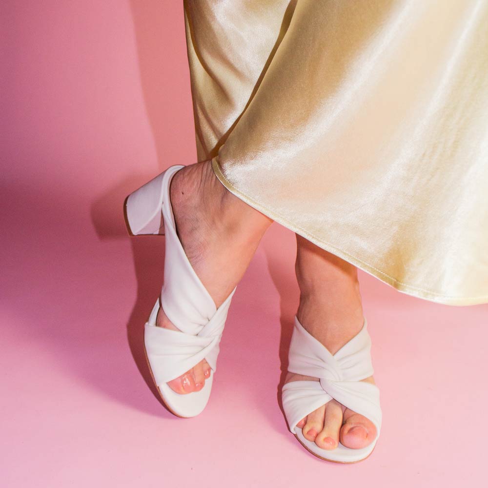 Daria White | Leather Mule