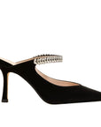 Harper Black | High Heel Leather Mule