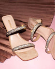 Babs Beige | Embellished Mule