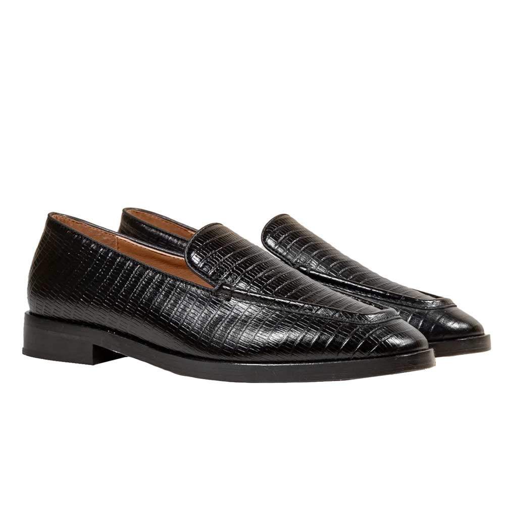 Aalto Black Lizard | Leather Loafer