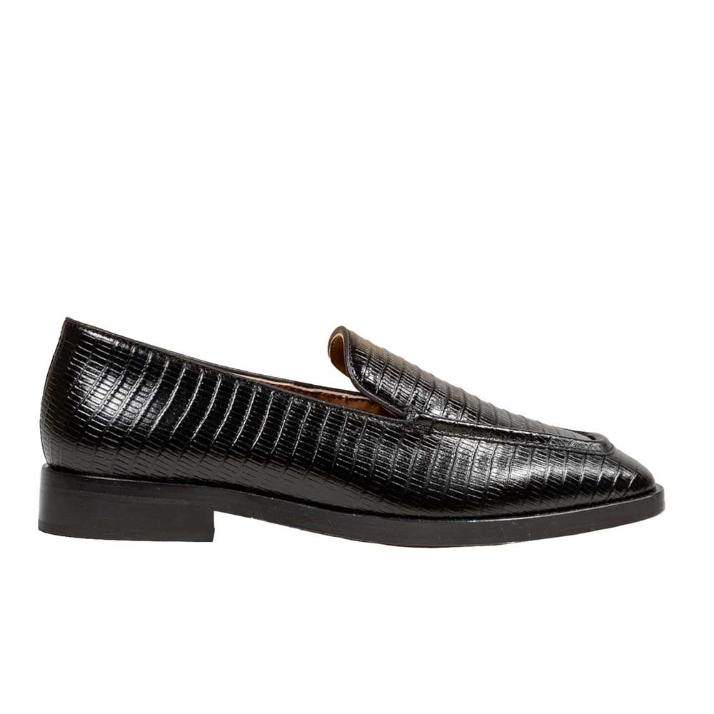 Aalto Black Lizard | Leather Loafer