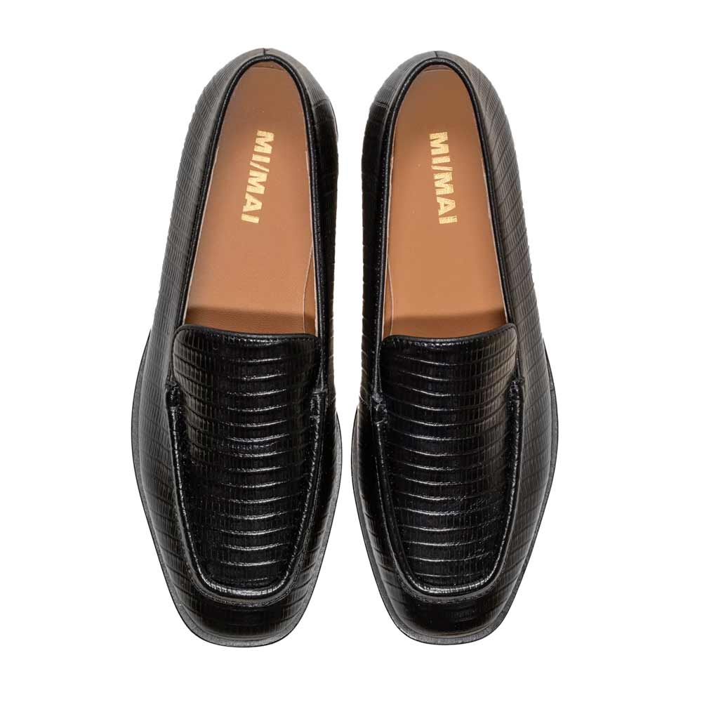 Aalto Black Lizard | Leather Loafer