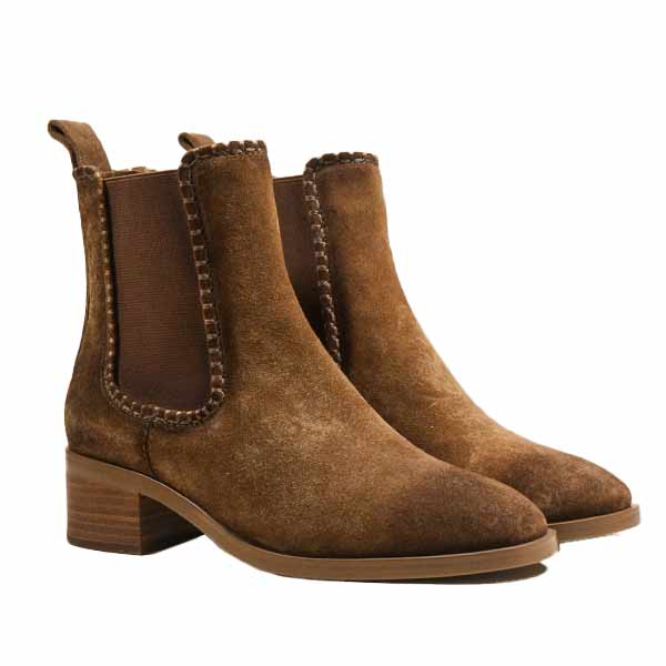 Mi/Mai -Bambi - Women's Brown Suede Chelsea Boot at The Nowhere Nation