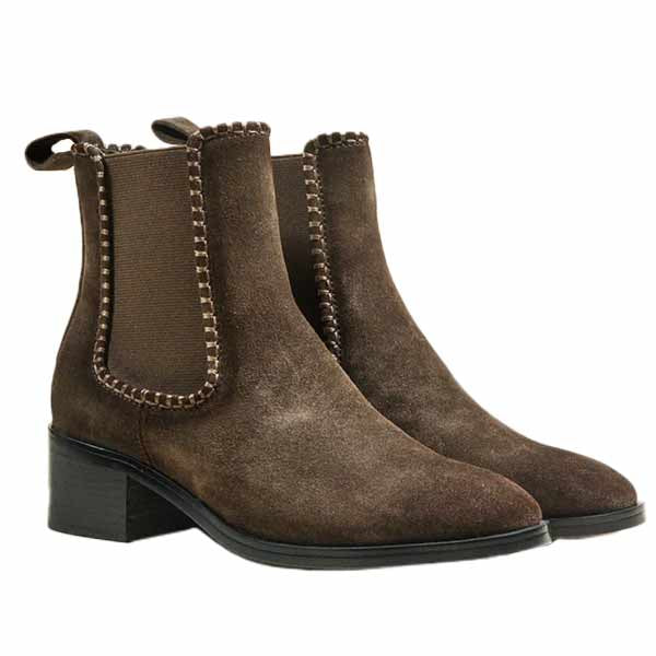 Mi/Mai -Bambi - Women's Khaki Suede Chelsea Boot at The Nowhere Nation