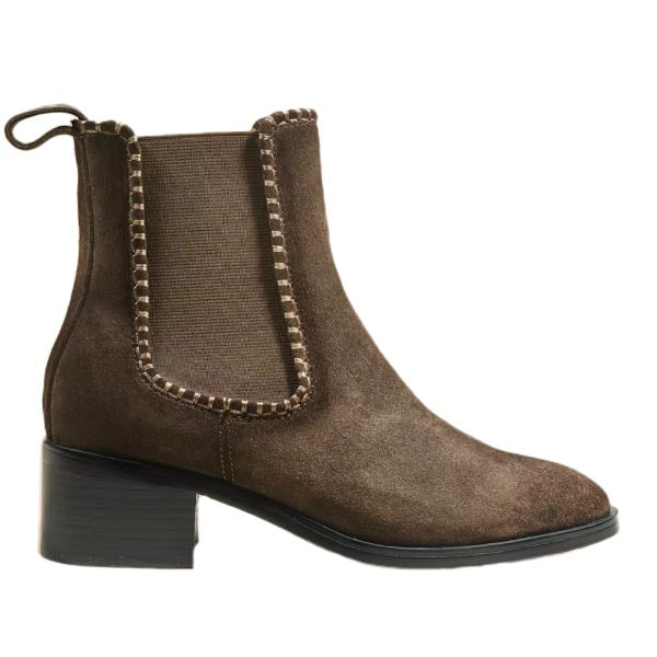 Mi/Mai -Bambi - Women's Khaki Suede Chelsea Boot at The Nowhere Nation