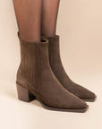 Jane II Khaki | Suede Ankle Boot