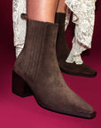 Jane II Khaki | Suede Ankle Boot