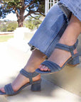 Mi/Mai Killian Blue Suede sandal