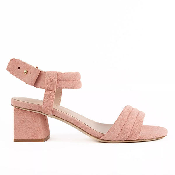 MiMai Kilian blush pink suede mid heel  sandal