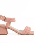 MiMai Kilian blush pink suede mid heel  sandal