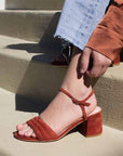 Mi/Mai Peony Brick suede sandals