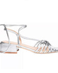 MiMai corfu silver low heel leather strappy sandal