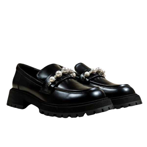 Mi/Mai - Tish - Women's Black Chunky Leather Loafer at The Nowhere Nation