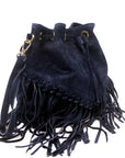 M02 Navy | Suede Fringe Bag
