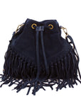 M02 Navy | Suede Fringe Bag