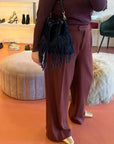 M02 Navy | Suede Fringe Bag