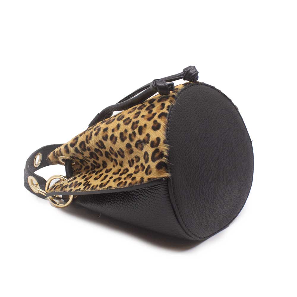 M03 Leopard | Leather Bucket Bag