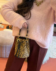 M03 Leopard | Leather Bucket Bag